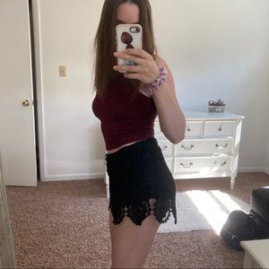 Pacsun black crochet shorts